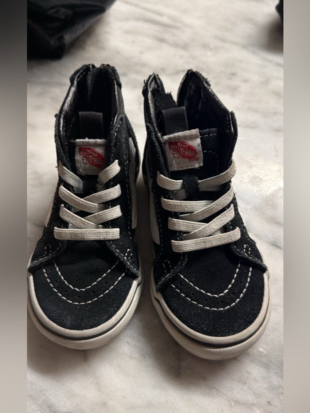 Vans Kids Black and White High-Top Sneakers